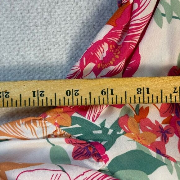 Rachel Zoe Women’s Tropical Floral White Dress Sz L - Picture 7 of 10